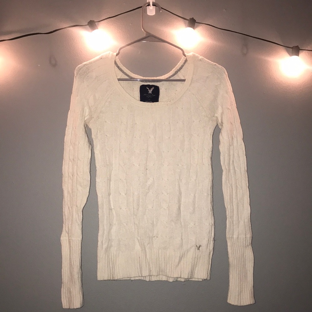 American Eagle Knit White Sweater